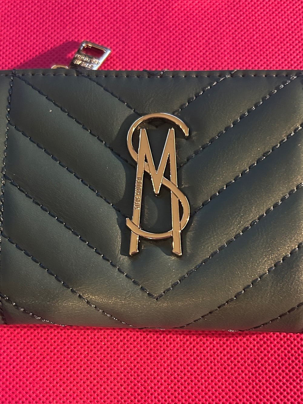 Steve Madden Blue Women’s Wallet with Gold Monogram Accent